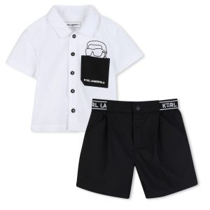 Completo Camicia e Bermuda Bambino Bianco Karl Lagerfeld